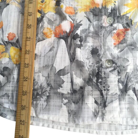 Alfred Dunner Shirt Womens XL White Floral Butterfly Button Front 3/4 Sleeve - Picture 9 of 16